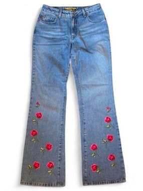 90’s VINTAGE Jnco Girlie Stuff Bootcut Embroidered Jeans